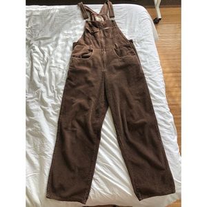 Vintage 90s Express Brown Corduroy Overalls